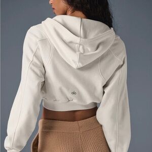 ALO SWEET ESCAPE ZIP UP HOODIE Size M Ivory